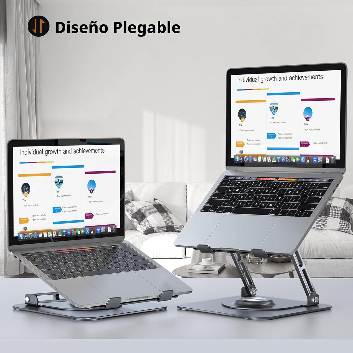 Soporte para computadora portátil para escritorio (rotación de 360°