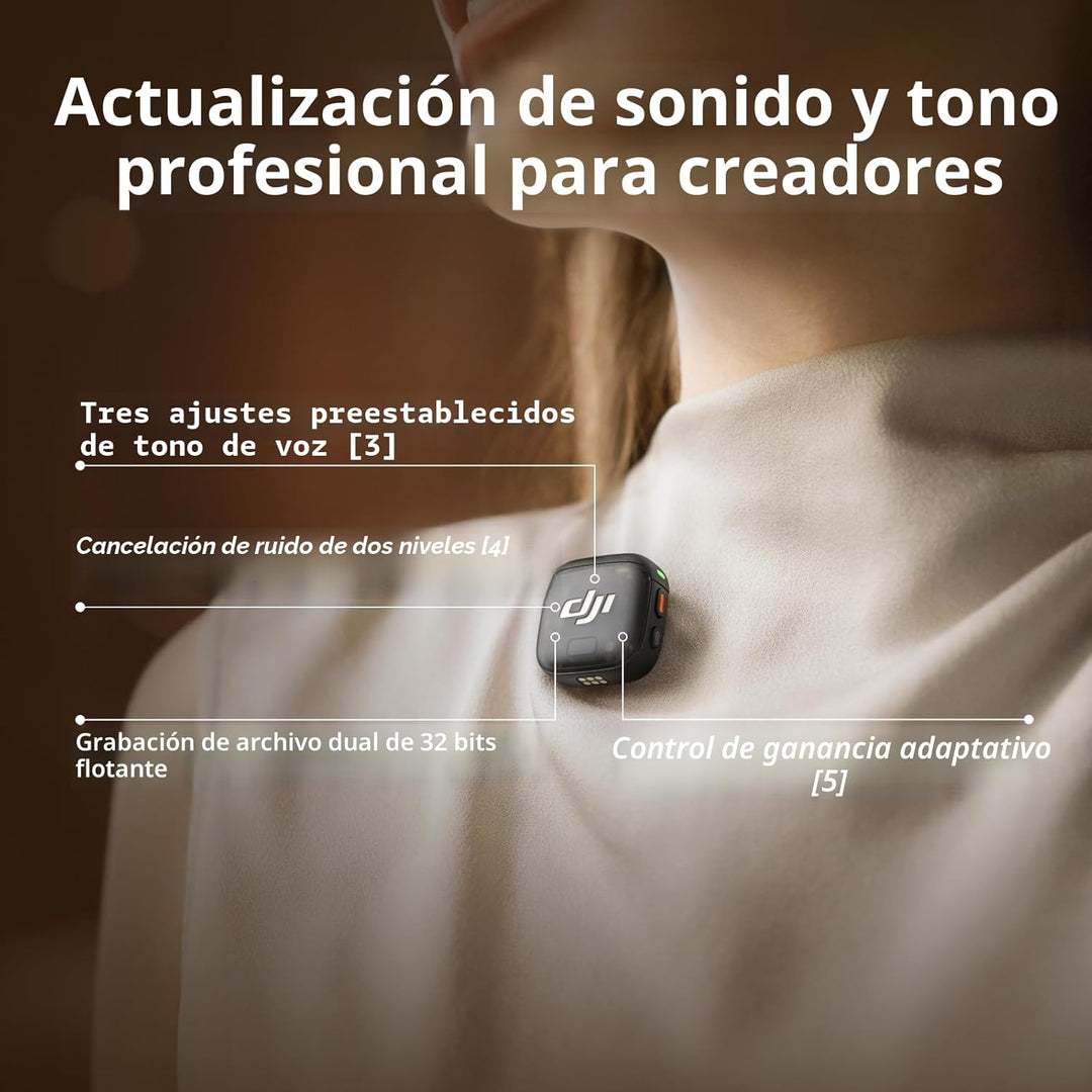 DJI Mic 3 (1 TX + 1 RX), micrófono lavalier inalámbrico para iPhone...