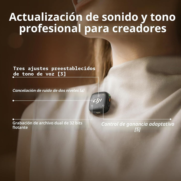 DJI Mic 3 (1 TX + 1 RX), micrófono lavalier inalámbrico para iPhone...