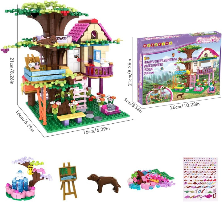 HOGOKIDS Juego de construcción de casa del árbol con luz