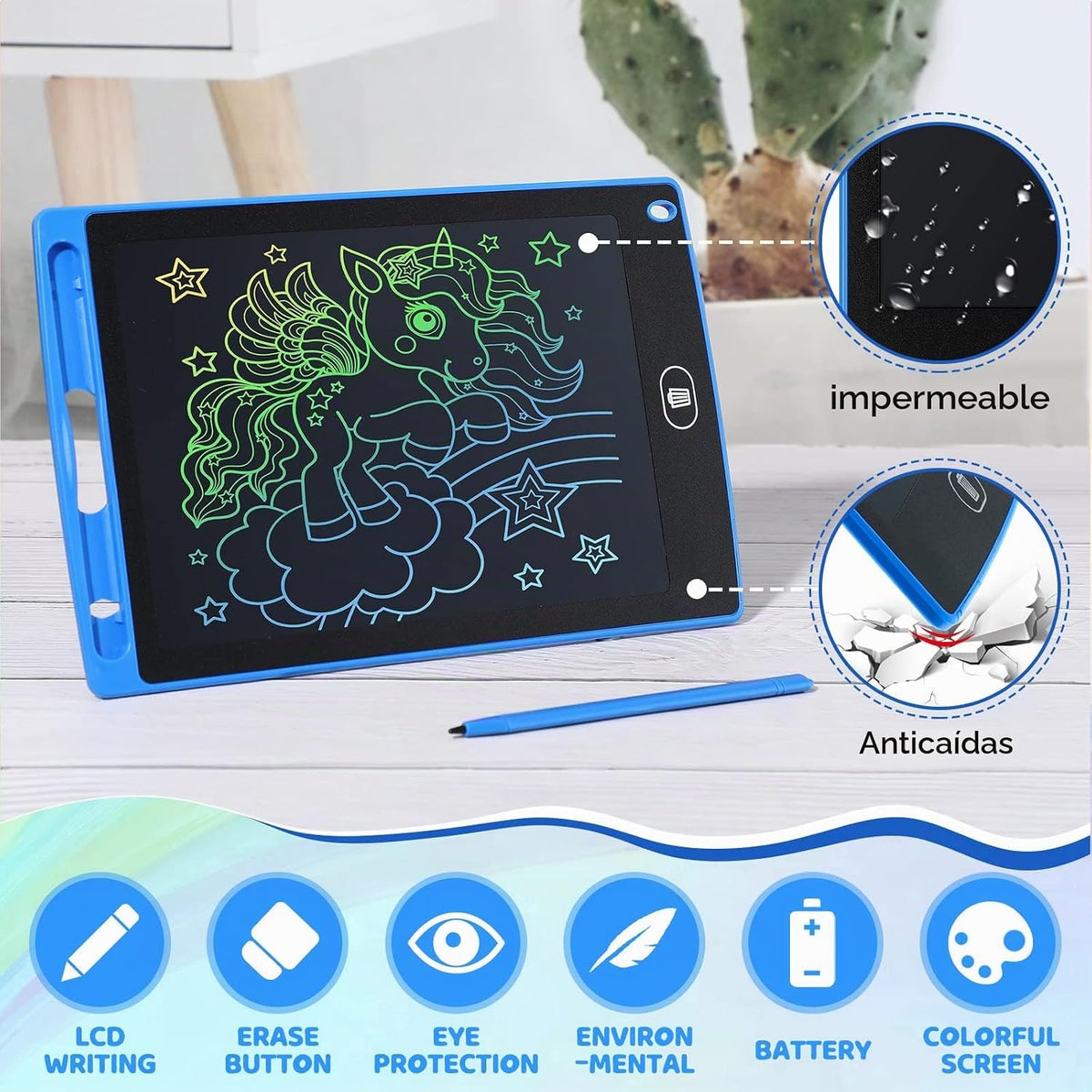 Zhehao Tableta de escritura LCD de 32 piezas para niños 8.5 "borrable