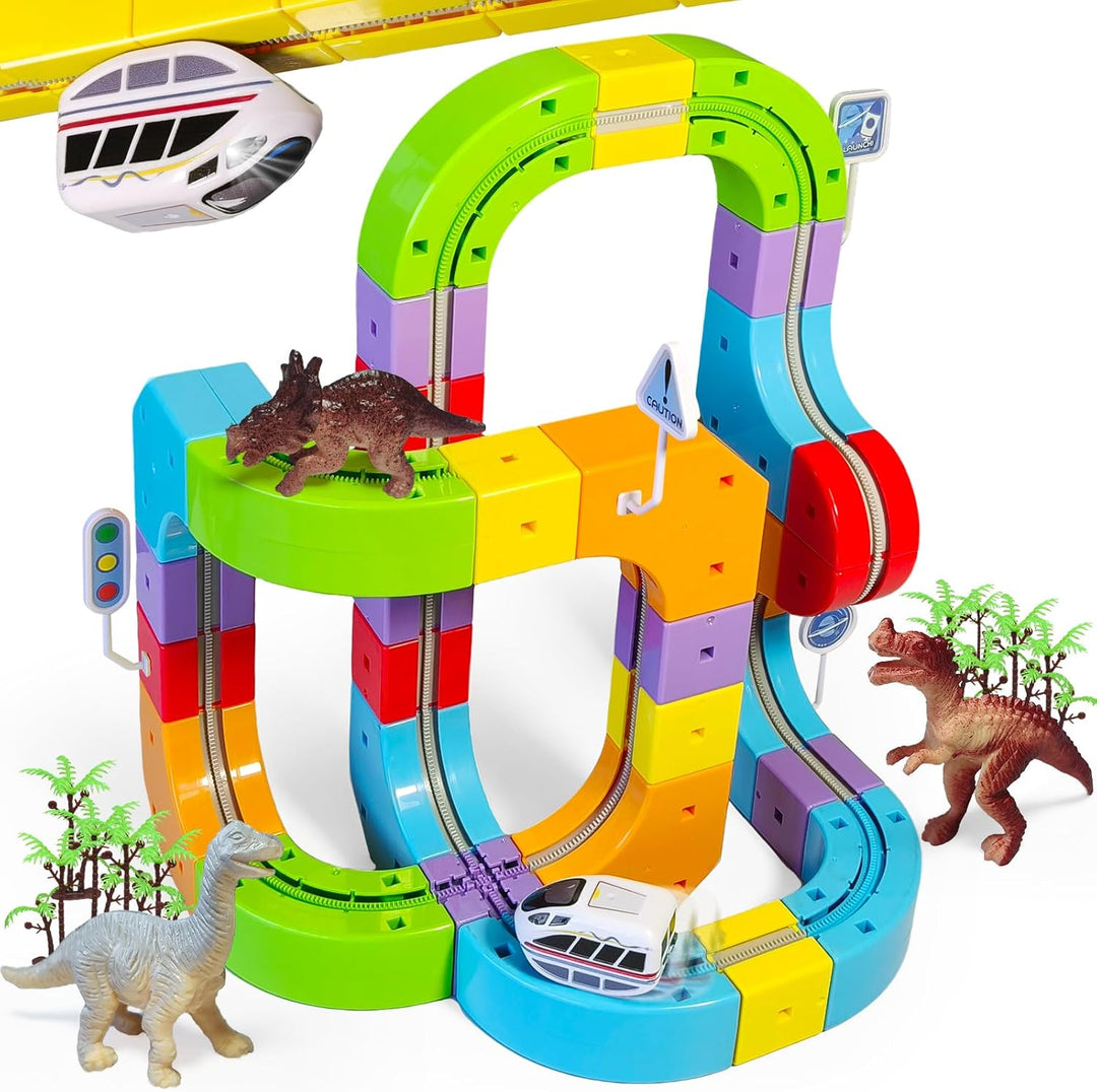 Juego de tren eléctrico pistas desmontables modulares 3D