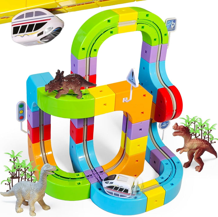 Juego de tren eléctrico pistas desmontables modulares 3D