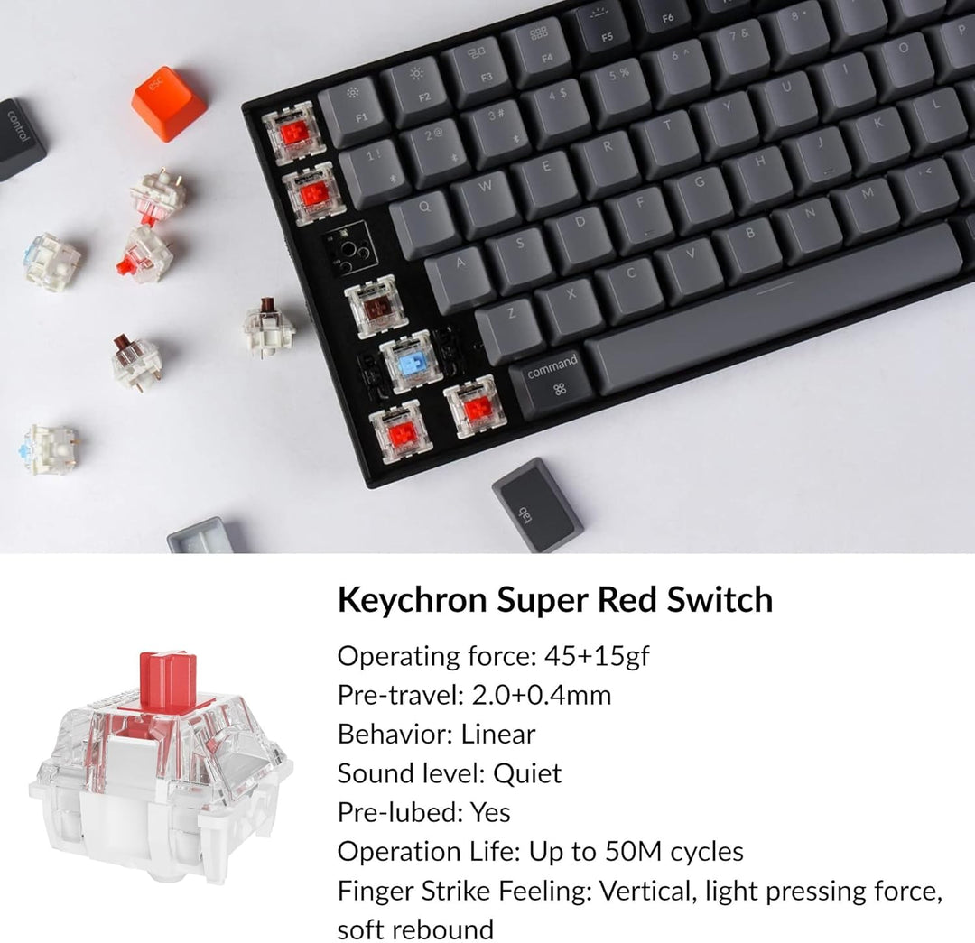 Keychron K4 96% Layout 100 teclas inalámbrico Bluetooth 5.1\/teclad...