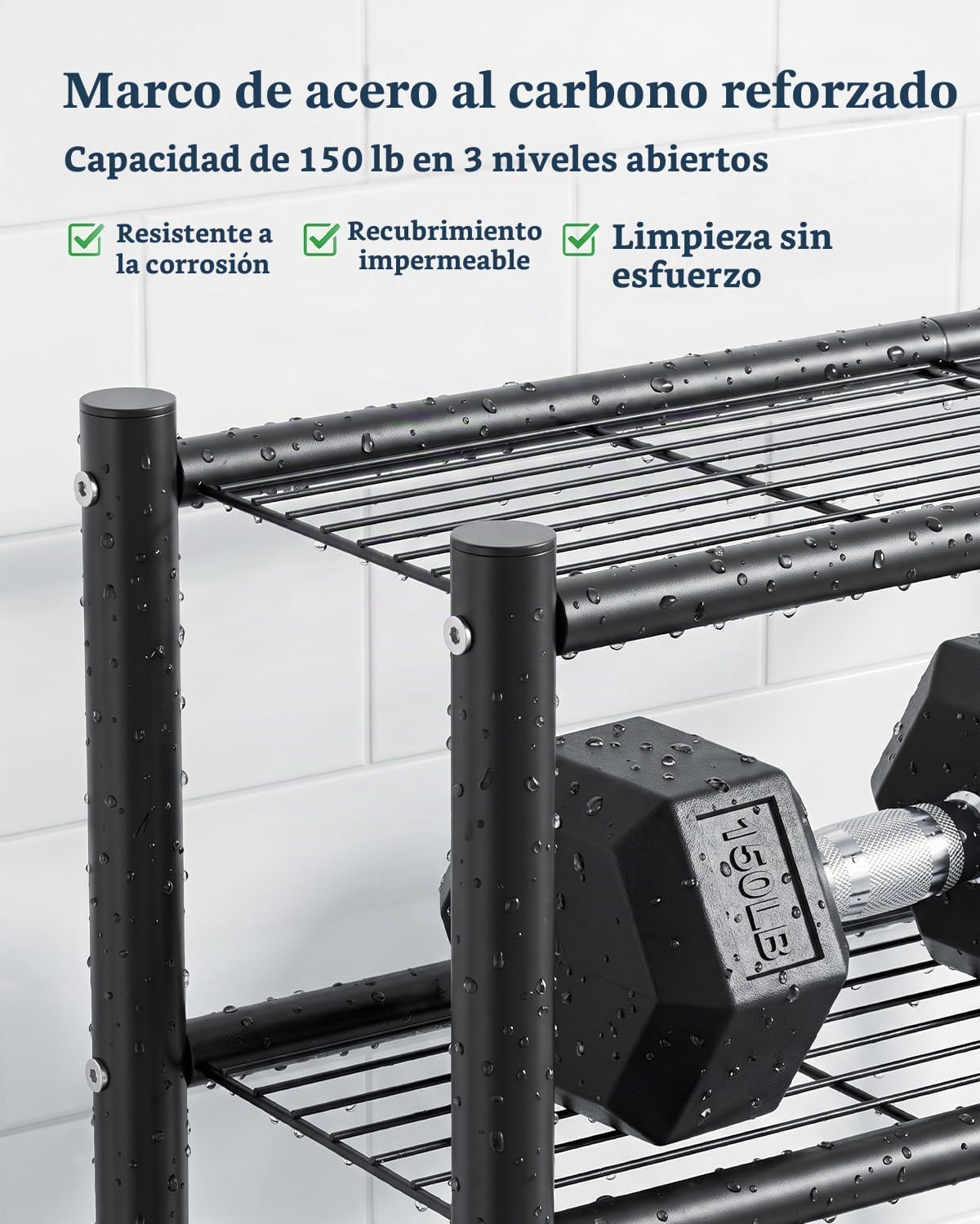 Armario de almacenamiento de 3 niveles sobre inodoro, sin