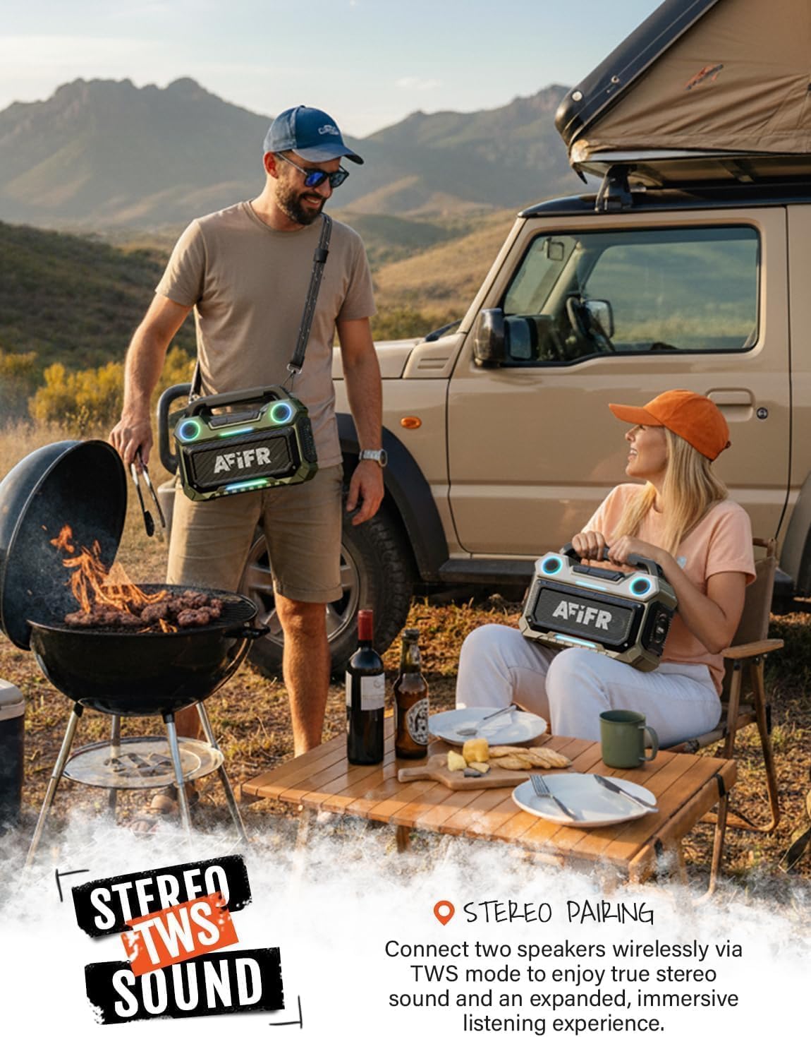 Altavoz Bluetooth al aire libre 160W: IP67 impermeable, 24H, TWS