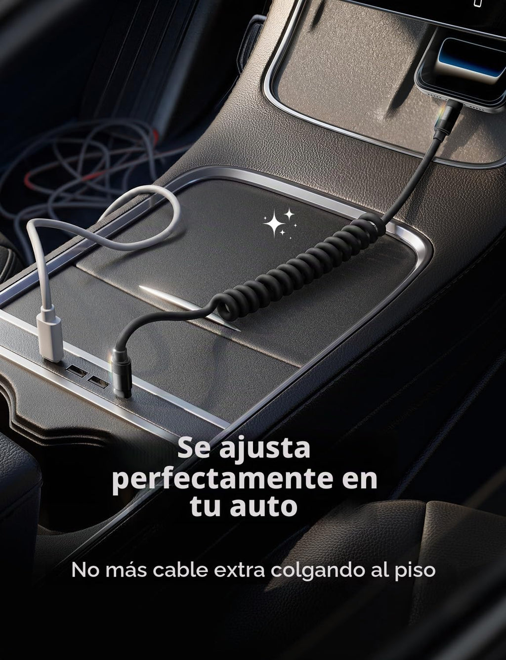 LISEN Paquete de 2 cables USB C a USB C en espiral de 60 W para Android