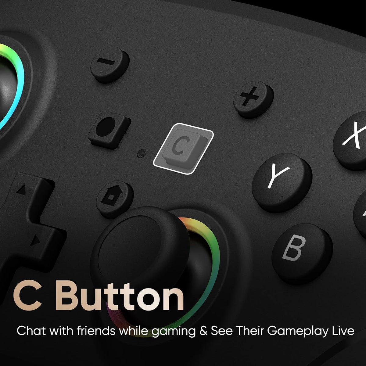 BETMI Wired Pro Controller for Switch 2, C Button, 9-Axis, Hall Eff...