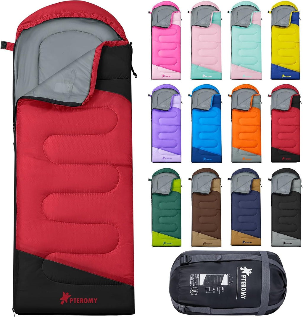 Sacos de Dormir para Adultos, Ultraligeros y Lavables a máquina, a Prueba de Agua para Senderismo, Camping y Mochila, para Clima Cálido y Frío, Esenciales de Camping para Viajar