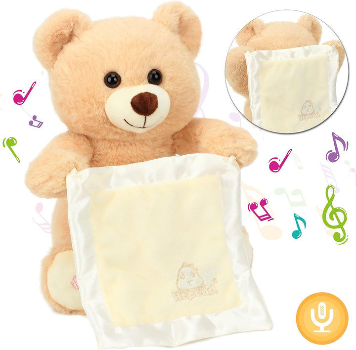 Hopearl Peek A Boo Bear con manta de seguridad, interactivo, repite...