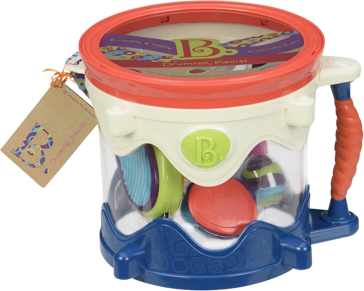 B. toys Kids Set, Drumroll Please! 7-Piece Portable Music Kit, B. Drumroll