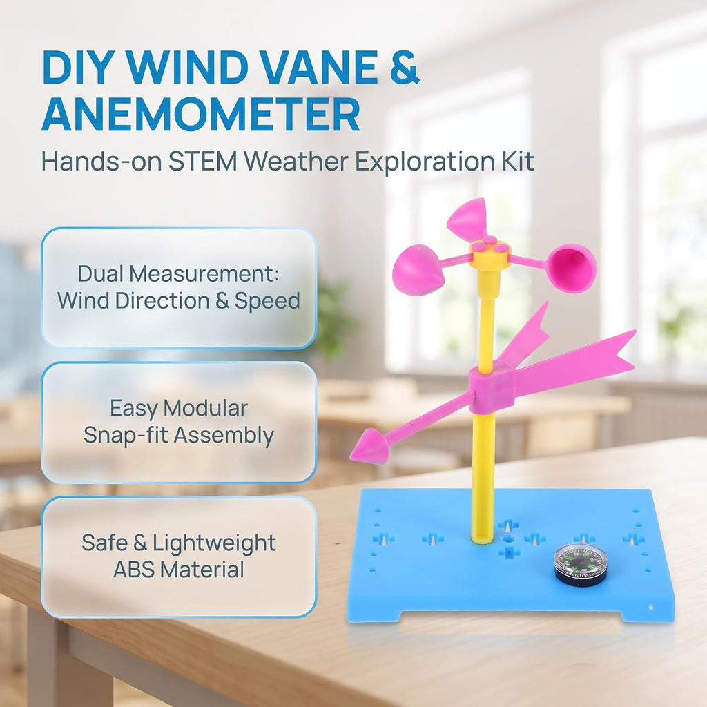 TOYANDONA 6 juegos de paletas de viento, juguetes educativos para niños, juguete cerebral, anemómetro, herramientas de aula, veleta meteorológica, juguetes de desarrollo, instrumentos, juguetes de