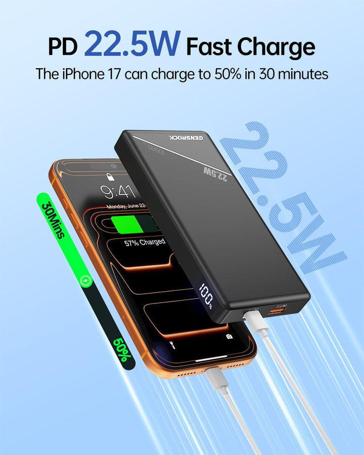 GENSROCK Paquete de 2 cargadores portátiles de 10000 mAh, PD de 22....