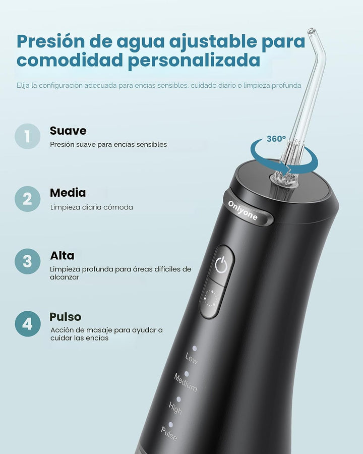 Onlyone - Irrigador dental con presión de agua ajustable para el cu...