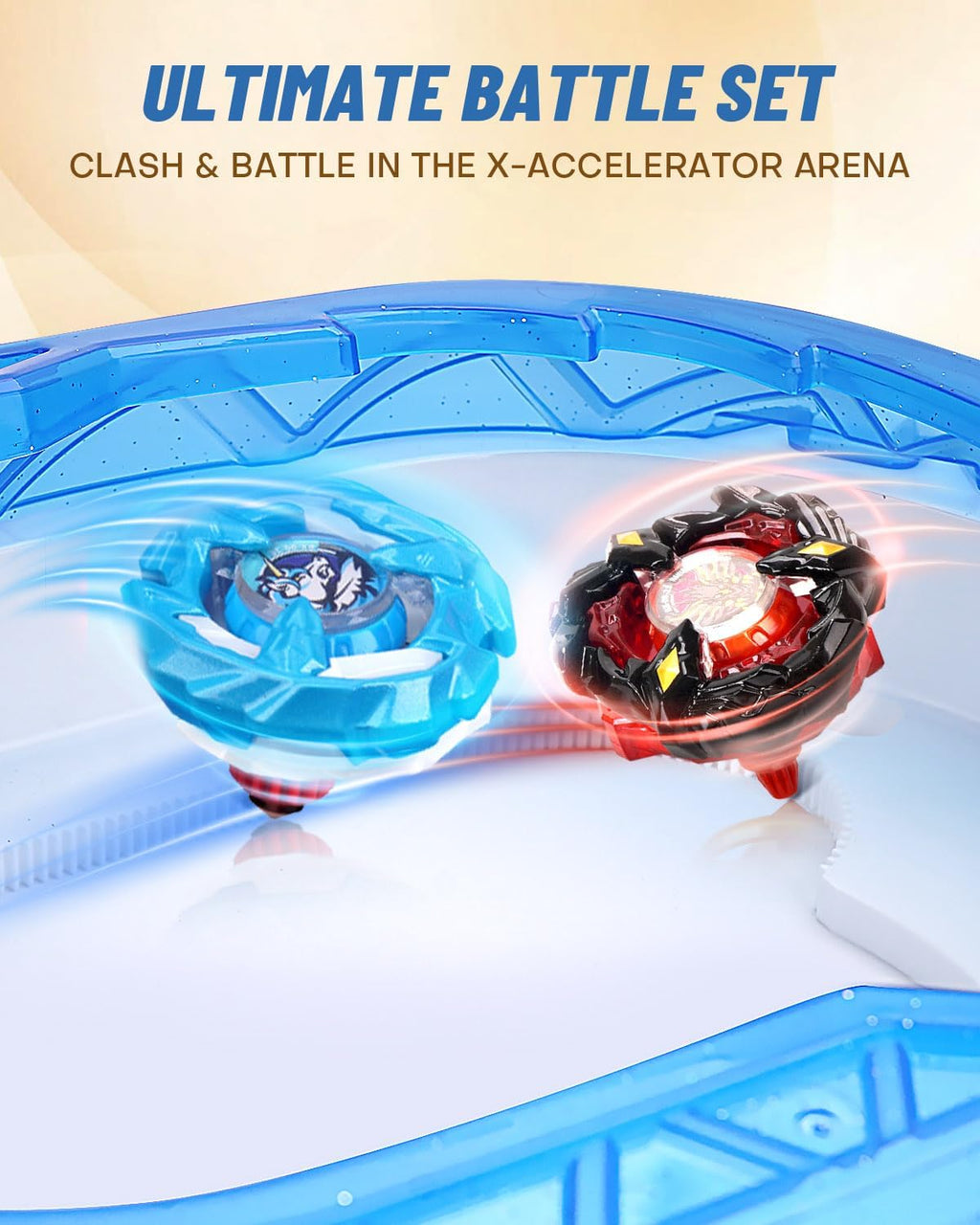 X Stadium Starter Kit - 6 Battle Tops con 2 Launchers, 1 Arena