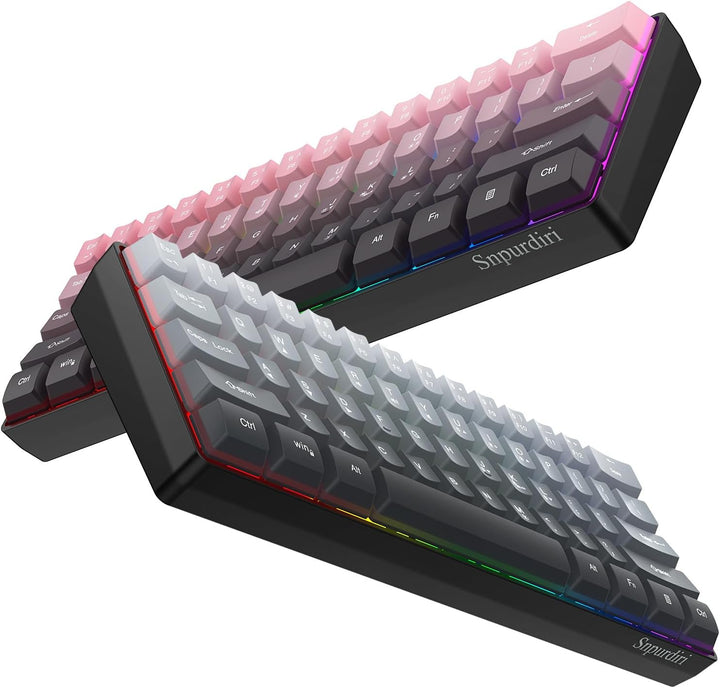 Snpurdiri - Teclado para videojuegos 60% con cable, retroiluminado...