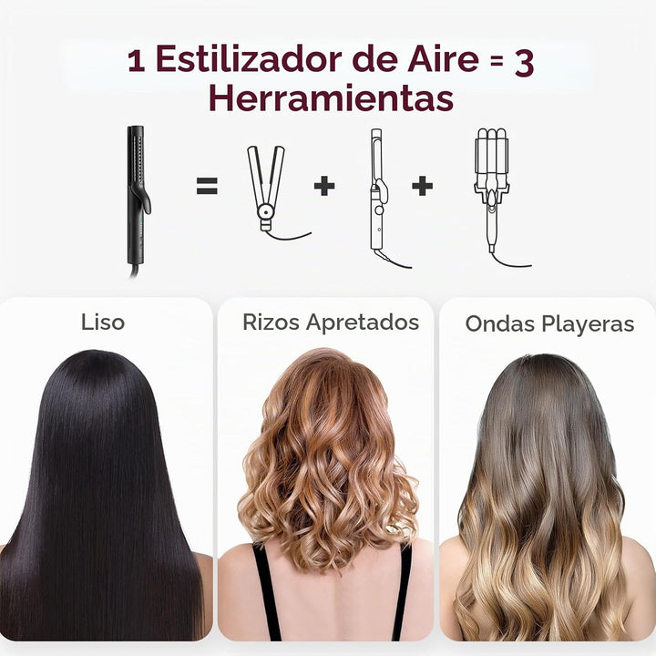 TYMO Airflow 2.0 - Plancha plana para cabello corto, rizador de tit...