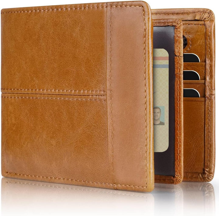 Cartera de cuero auténtico, RFID, 16 ranuras para tarjetas, plegabl...
