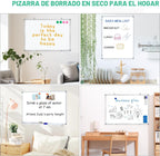 Pizarra blanca magnética de 3 x 2 pies, pizarra blanca grande de borrado en seco de 36 x 24 pulgadas, pizarra blanca de presentación de aluminio con bandeja larga para bolígrafos, 6