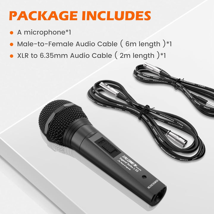 talomen Micrófono con cable para cantar, hembra de metal, interrupt...