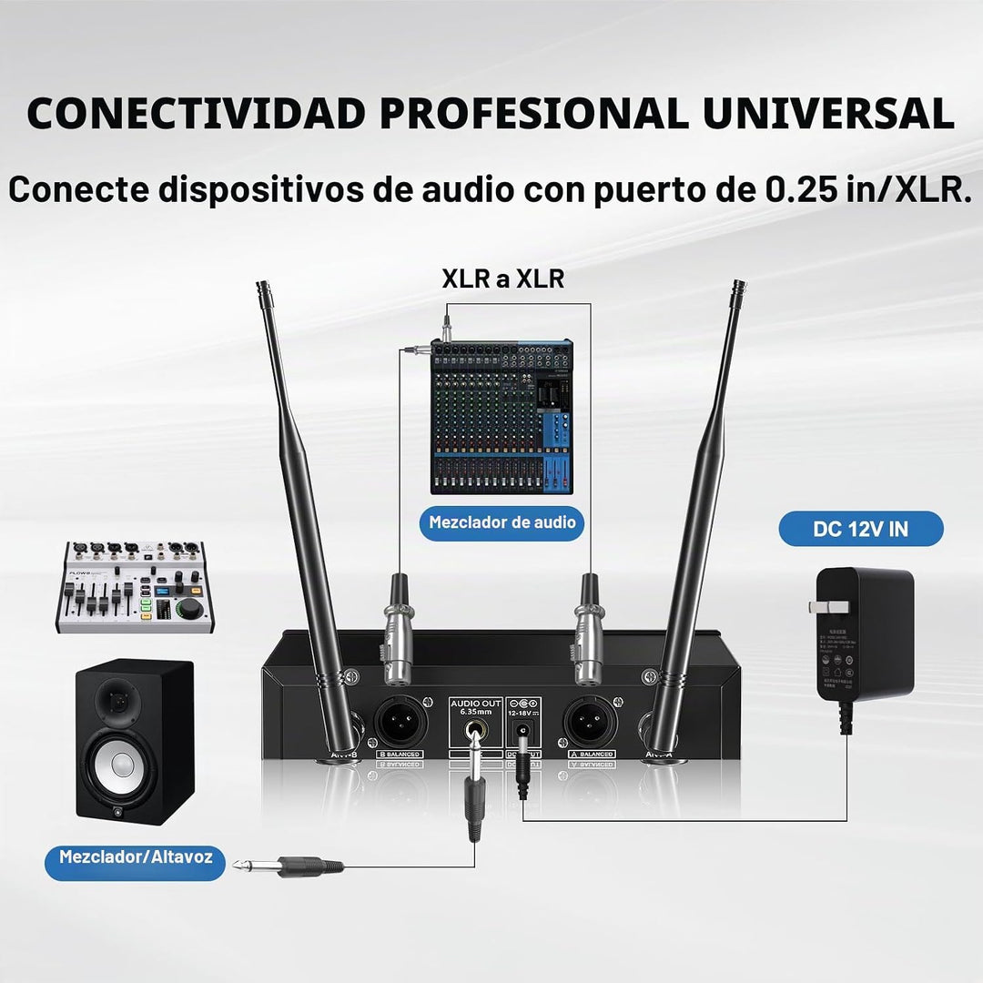 Gimkuls Sistema de micrófono inalámbrico Lavalier 4 en 1, juego de...