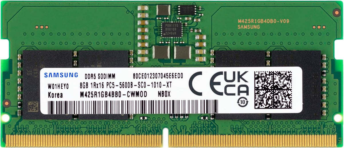 Samsung 8GB DDR5 5600MHz PC5-44800 CL46 SODIMM 1Rx16 Rango único 1....