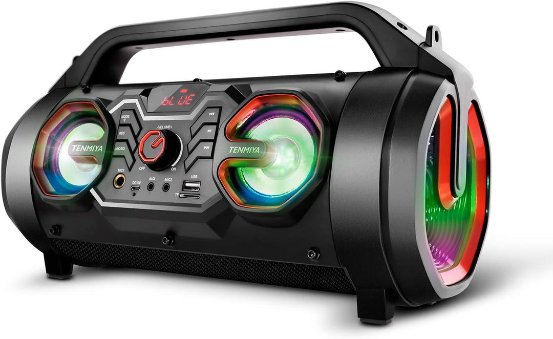 Bocina Bluetooth portátil con subwoofer, altavoces inalámbricos con...