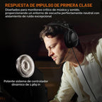 talomen Auriculares de monitor de estudio para grabación, auriculares de estudio con cable sobre la oreja con micrófono de pluma desmontable, auriculares de monitoreo profesional para podcast, transmisión, transmisión y mezcla de audio