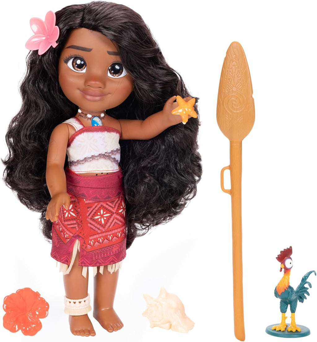 Disney Moana 2 My Singing Friend Moana Doll & Heihei Figure Playset para niñas con licencia oficial de Disney, gran regalo de cumpleaños para niños y niñas