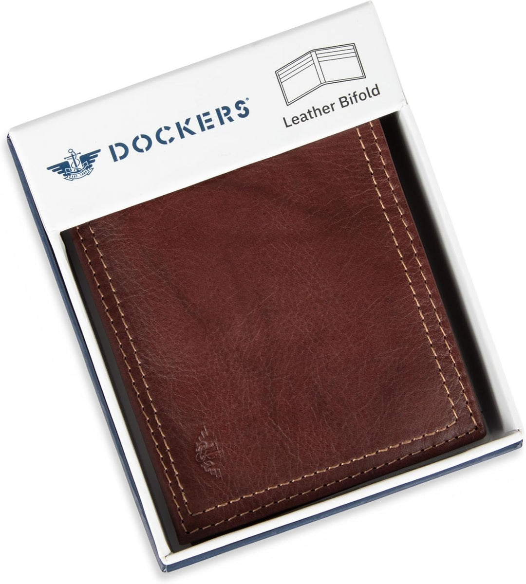 Dockers Mens piel Capacidad extra Slimfold Bifold Wallet