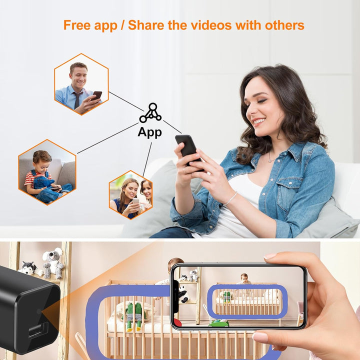 Cámara de carga USB fijawee - Cámara WiFi pequeña - Mini