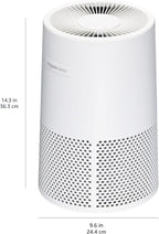 Amazon Basics Purificador de aire para el hogar y la oficina, 3 velocidades, temporizador, modo de suspensión (32 db), cubre hasta 1067 pies cuadrados, color blanco