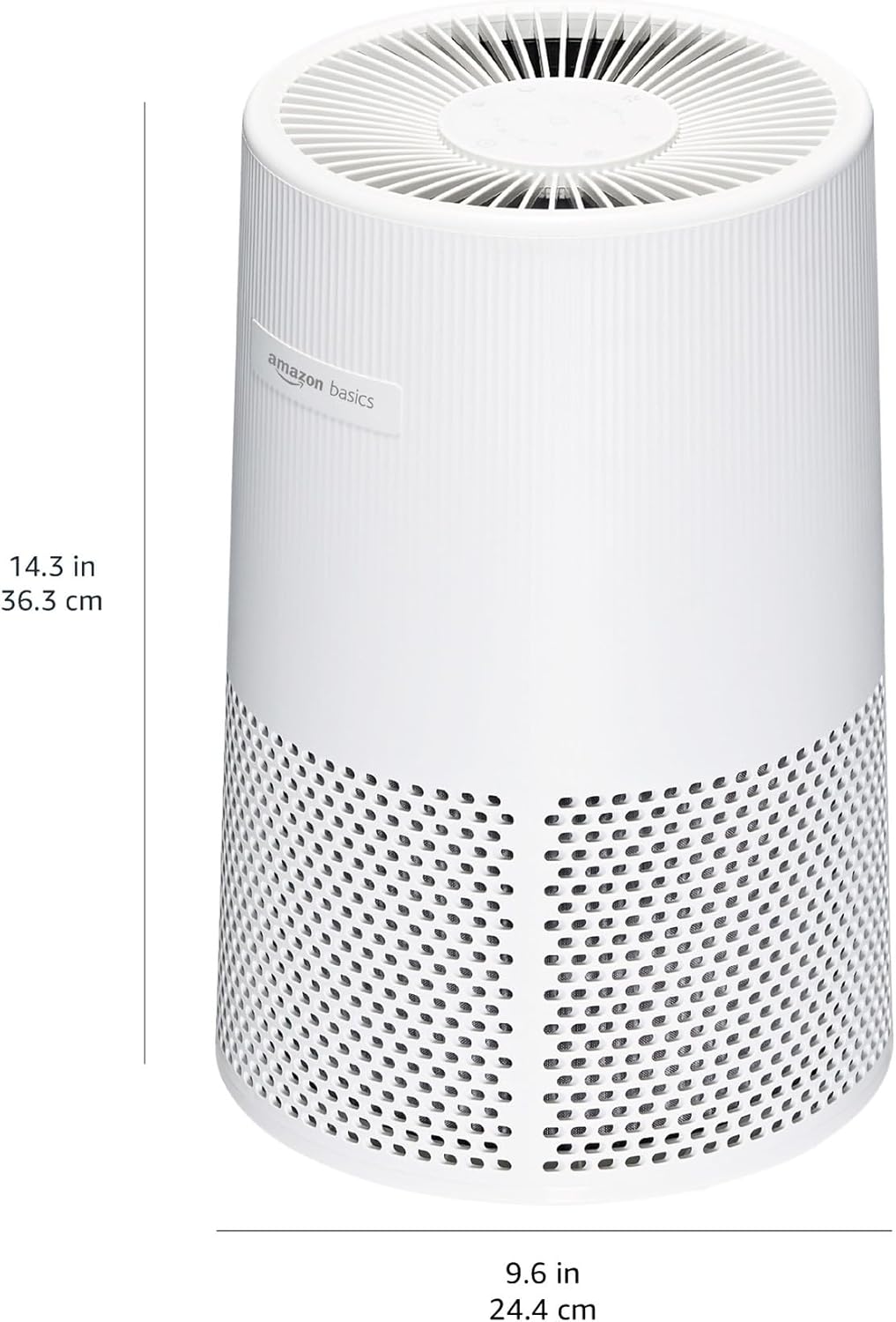 Amazon Basics Purificador de aire para el hogar y la oficina, 3 velocidades, temporizador, modo de suspensión (32 db), cubre hasta 1067 pies cuadrados, color blanco