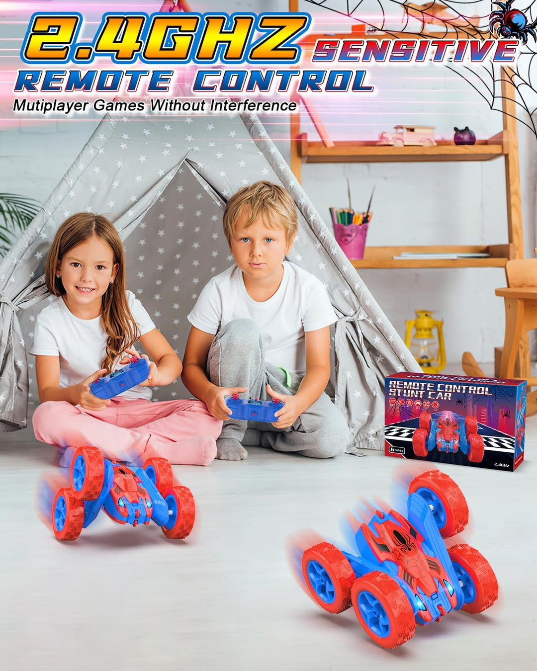 Coche de Control Remoto Blissbud Coche de Araña RC para Niños de 4...