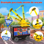 Camión de bomberos magnético con 5 coches, bloques magnéticos para niños de