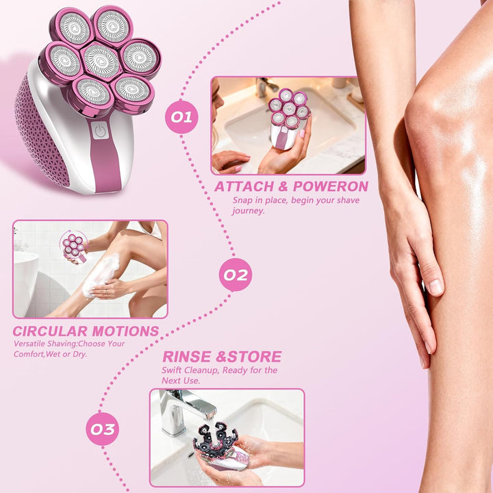 Maquinillas de afeitar eléctricas para mujer, afeitadoras 7D para m...