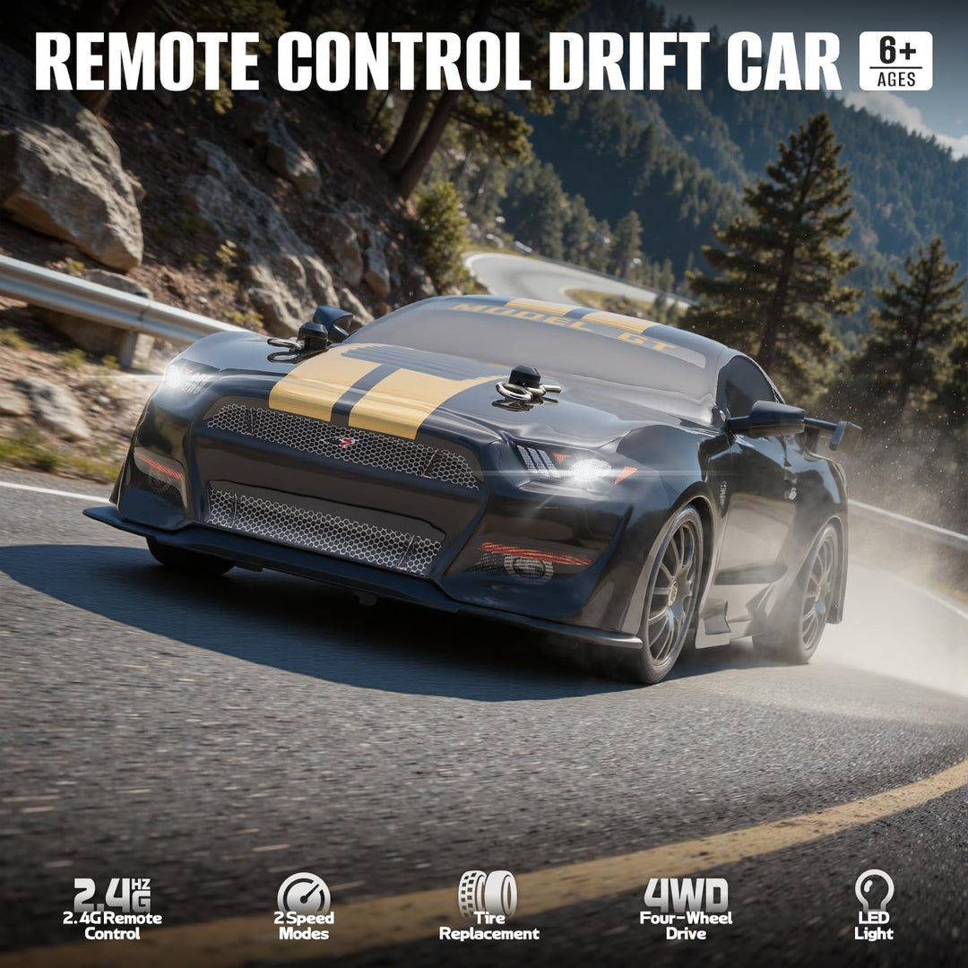 Coche de deriva a control remoto a escala 1:24, vehículo para niños...