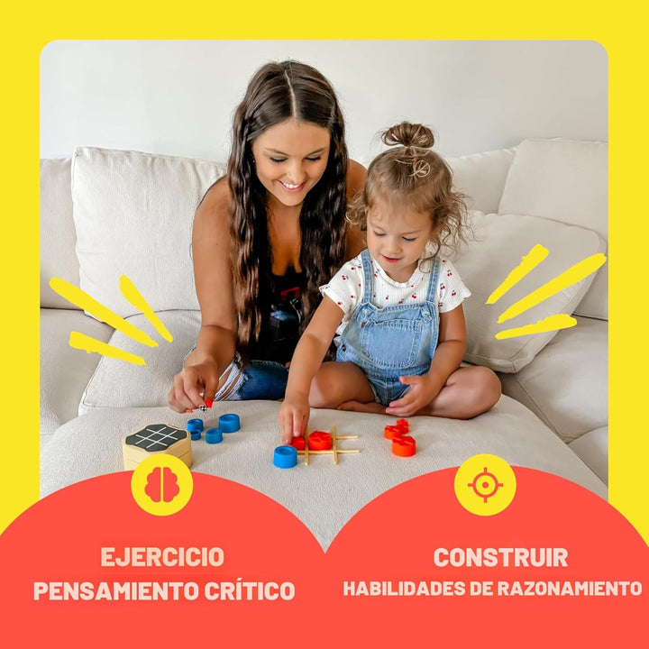 GiiKER Juego Tic Tac Toe Bolt, Juegos de Mano Originales 3 en 1, Ju...