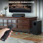 Barra de sonido Saiyin con subwoofer, sistema envolvente de cine en casa para TV PC