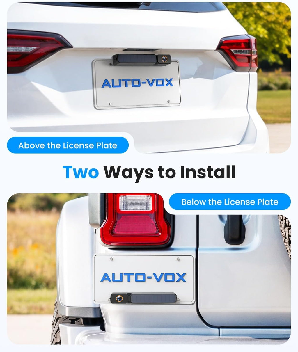 AUTO-VOX 7,2" cámara de reserva inalámbrica solar, vista grande para camión