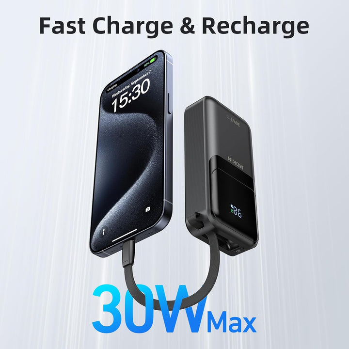 MOKiN Cargador Portátil, 10000mAh 30W Power Bank Carga Rápida, Paqu...