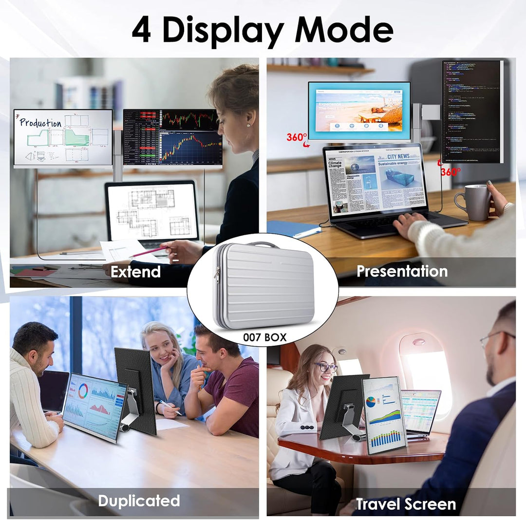 Redalf 15.6" FHD Monitor portátil triple para laptop, IPS ultra...