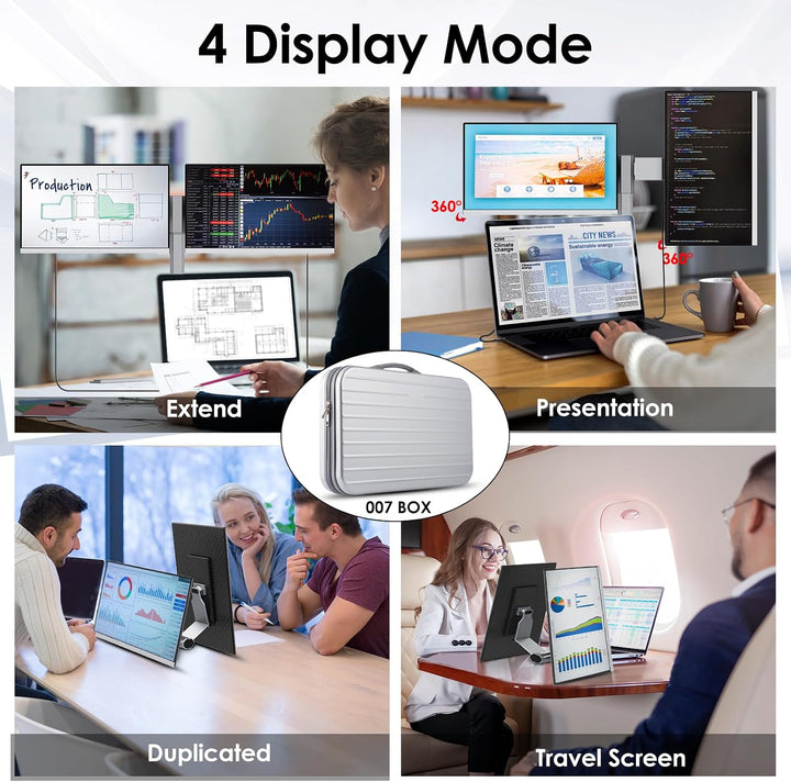 Redalf 15.6" FHD Monitor portátil triple para laptop, IPS ultra...