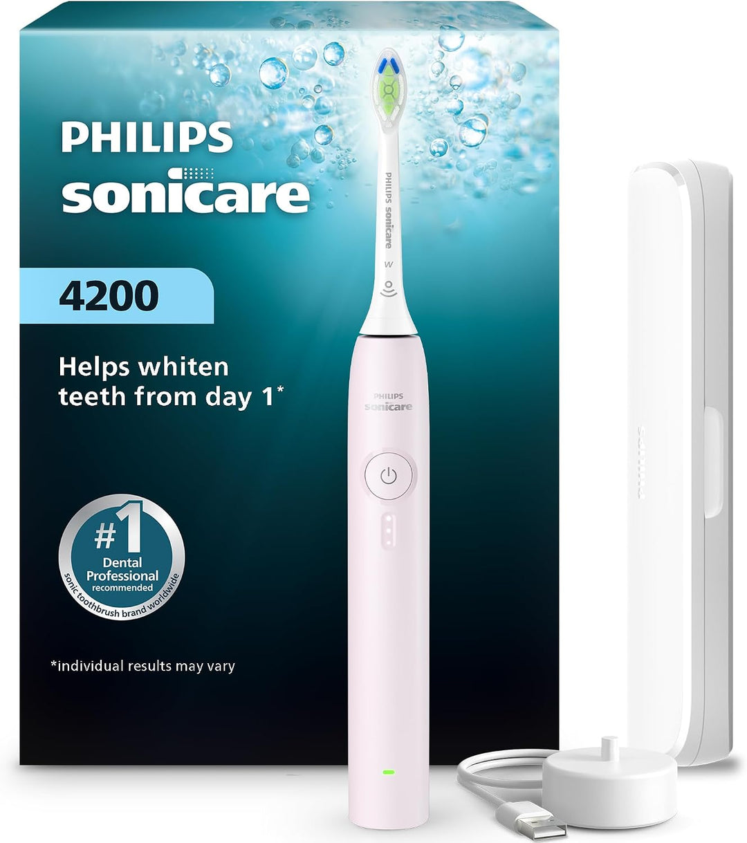 Philips Sonicare Cepillo de dientes eléctrico recargable 4200, 1 ca...