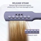 K&K Plancha plana extra ancha con temperatura ajustable