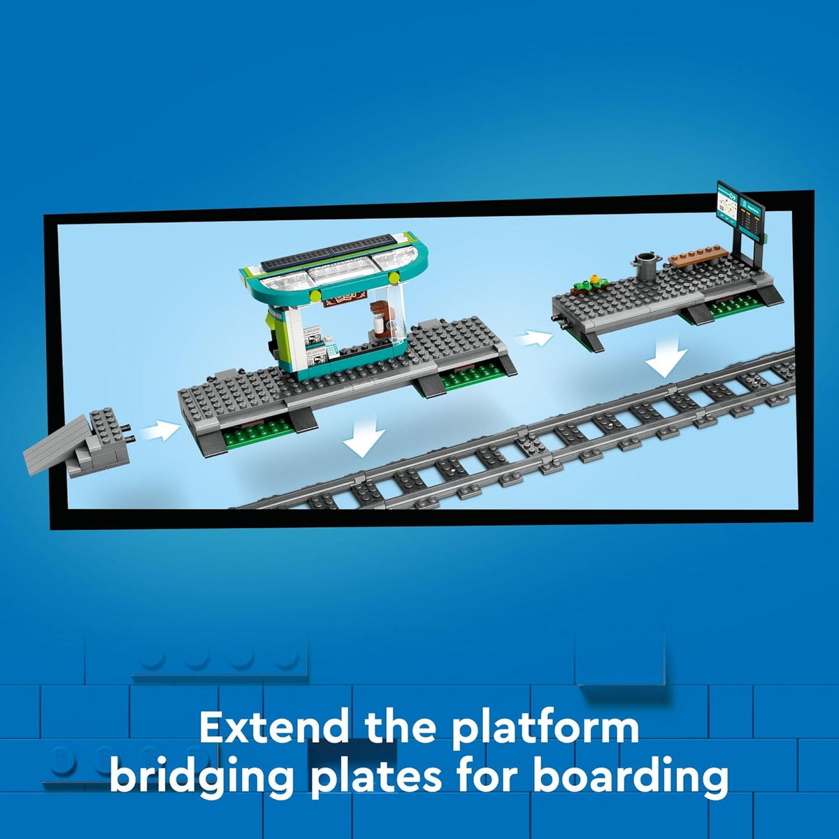 LEGO City Downtown - Juego de tranvía y tren de estación
