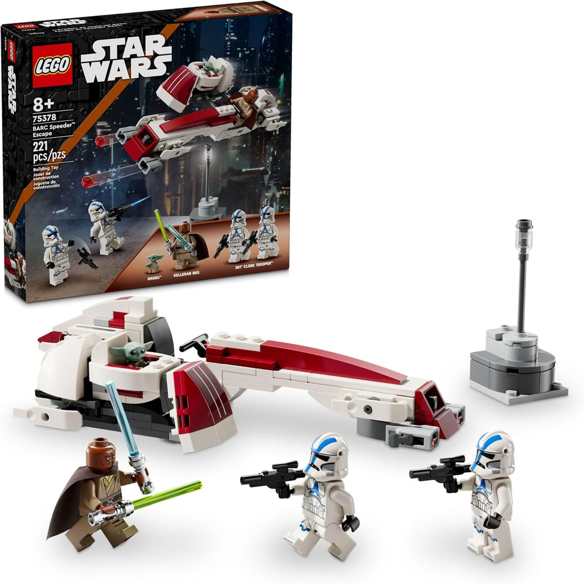 LEGO Star Wars BARC Speeder Escape, juego de construcción de juguete Mandaloriano 75378