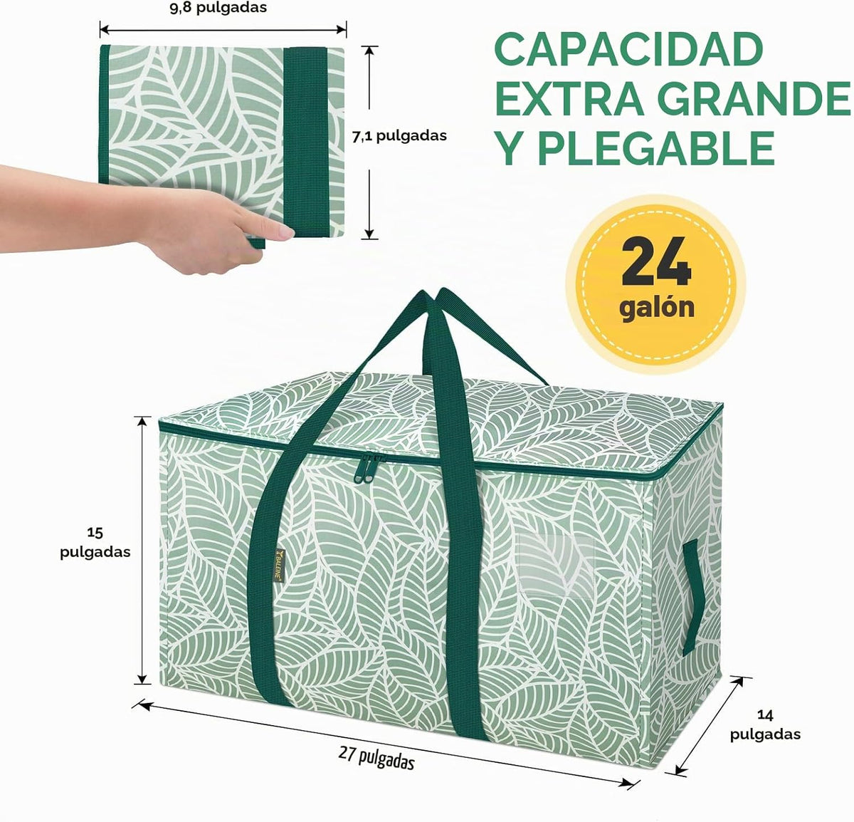 BALEINE Paquete de 6 bolsas de mudanza de gran tamaño con asas reforzadas, bolsa de almacenamiento resistente para ropa, suministros de mudanza (follaje antiguo, paquete de 6)