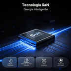 Cargador inteligente LED Wozoyo GaN de 70 W, carga 2XType-C y USB-A Superfast 2.0, compatible con iPhone 17/16/16 Pro Max/15 Series/iPad Pro, teléfonos inteligentes, tabletas y más, PD/PPS/QC 3.0