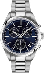 Tissot PR 100, cronógrafo de cuarzo suizo, 1.575 in, esfera azul, reloj para hombre